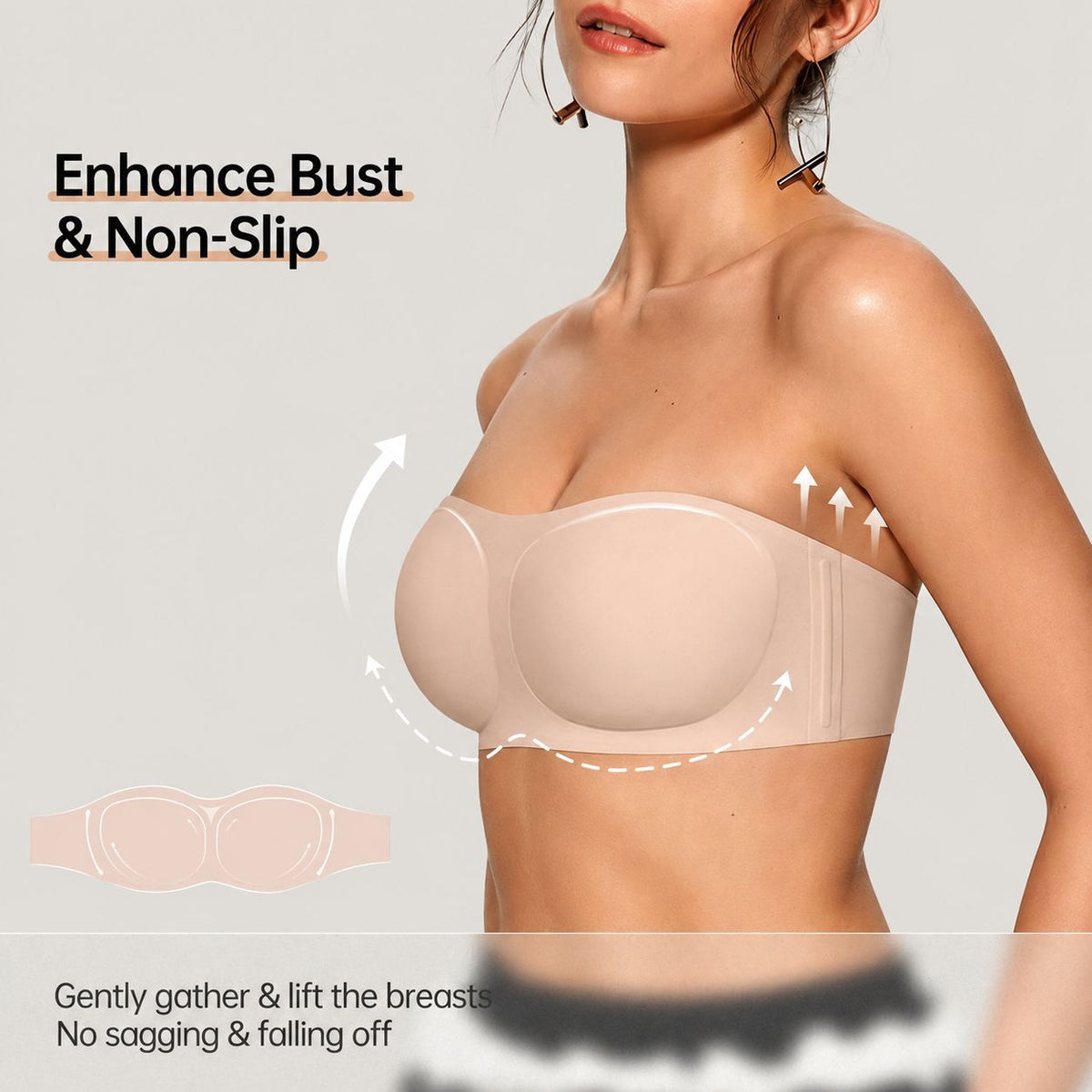 Womens Strapless Bras Push Up